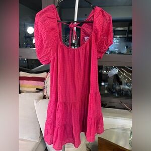 Pink Puff Sleeve Dress